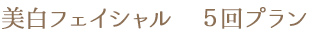 美白フェイシャル 5回プラン